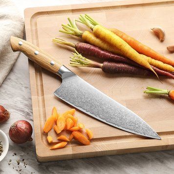 Кухонный Шеф Нож из Дамасской Стали XINZUO 21 см "PIN" Поварской Профессиональный Нож в Подарочной Коробке X02O-001 фото