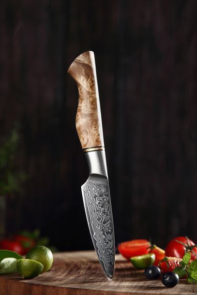Набор Ножей из Дамасской Стали VG10 7 шт. HEZHEN "MASTER" с Подставкой B30-107 фото