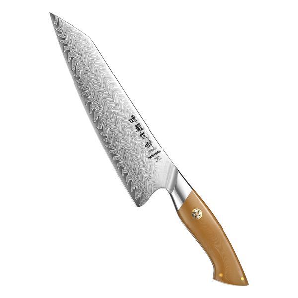 Кухонный Шеф Нож из Дамасской Стали HEZHEN 21 см "ELEGANT" Поварской Профессиональный Нож в Подарочной Коробке B38L-CS фото