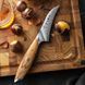 Кухонний Ніж Для Чищення Овочів і Фруктів із Дамаської Нержавіючої Сталі "FLAGSHIP" Оливкове Дерево HEZHEN X01-004 фото 2