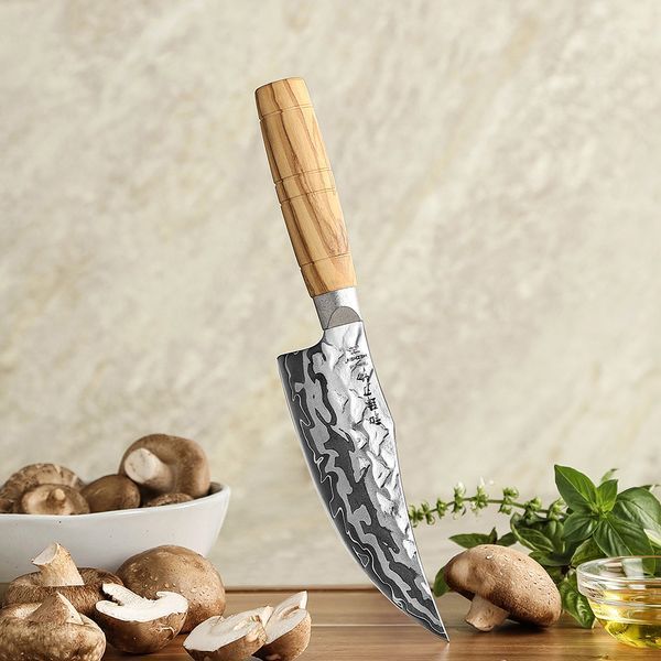 Кухонний Ніж Вікінг із 9-Шарової Дамаської Сталі 12Cr18MoV HEZHEN 14,9 см &laquo;SHANCHUAN&raquo; XZ13-008 фото