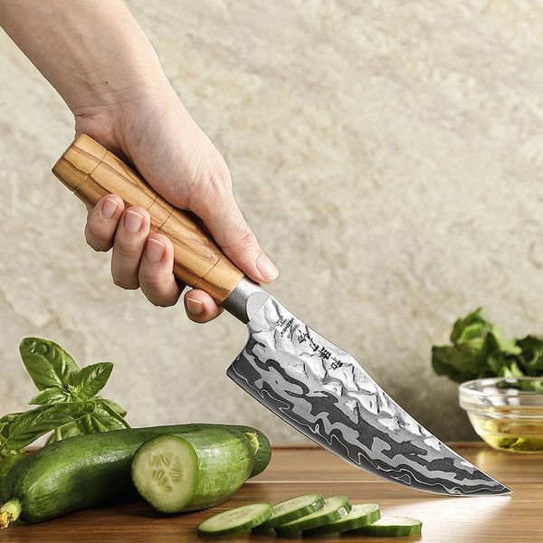 Кухонний Ніж Вікінг із 9-Шарової Дамаської Сталі 12Cr18MoV HEZHEN 14,9 см &laquo;SHANCHUAN&raquo; XZ13-008 фото