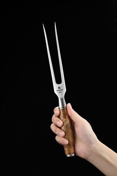 Вилка для Мяса и Барбекю из Нержавеющей Стали серии "MASTER" Дерево Сикомора HEZHEN B30-022 фото