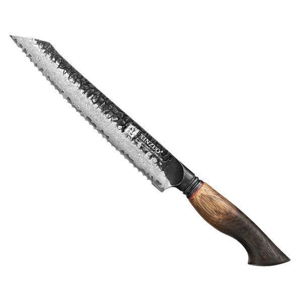 Кухонный Хлебный Нож из Дамасской Стали XINZUO "MO" Обожжённый Дуб X06-005 фото