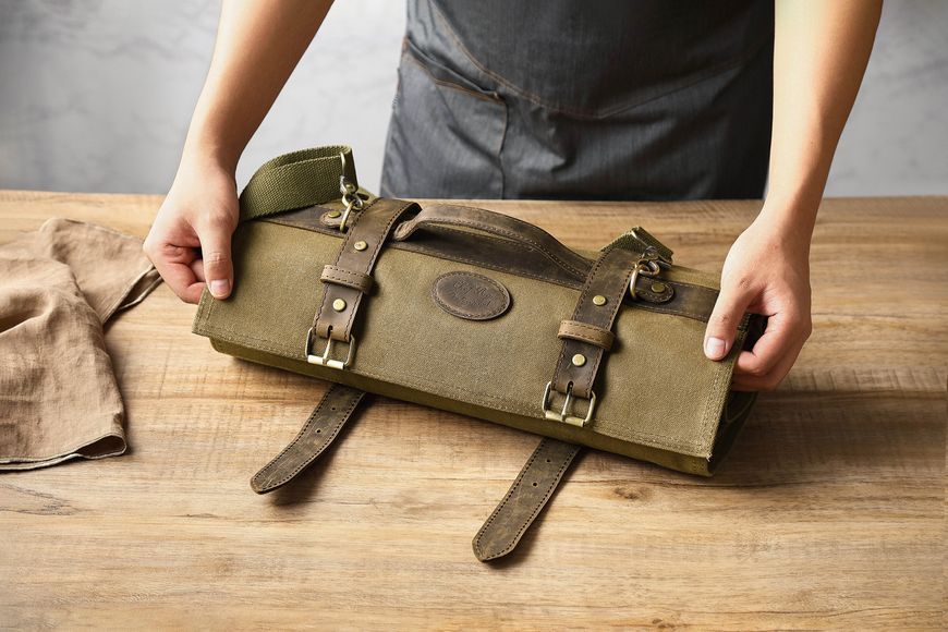 Скрутка для Кухонных Ножей HEZHEN 90 см 14 секций Хаки bag-001 фото