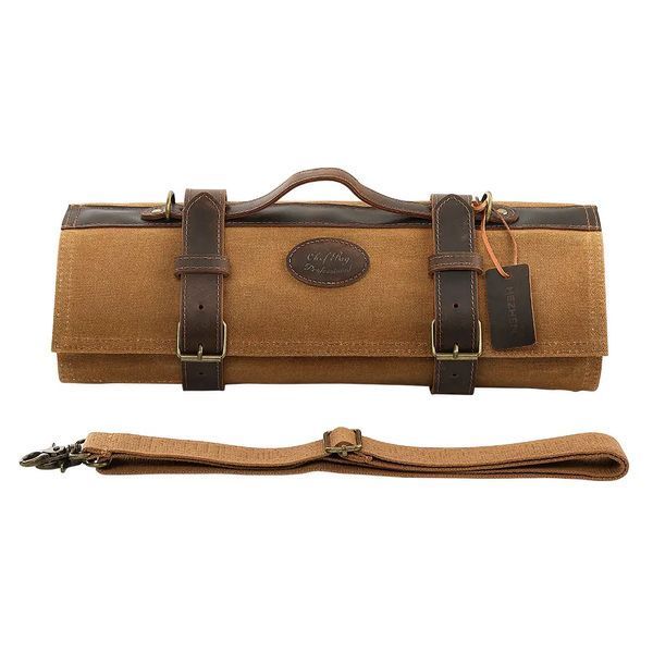 Скрутка для Кухонных Ножей HEZHEN 90 см 14 секций Жёлто-Коричневый bag-004 фото