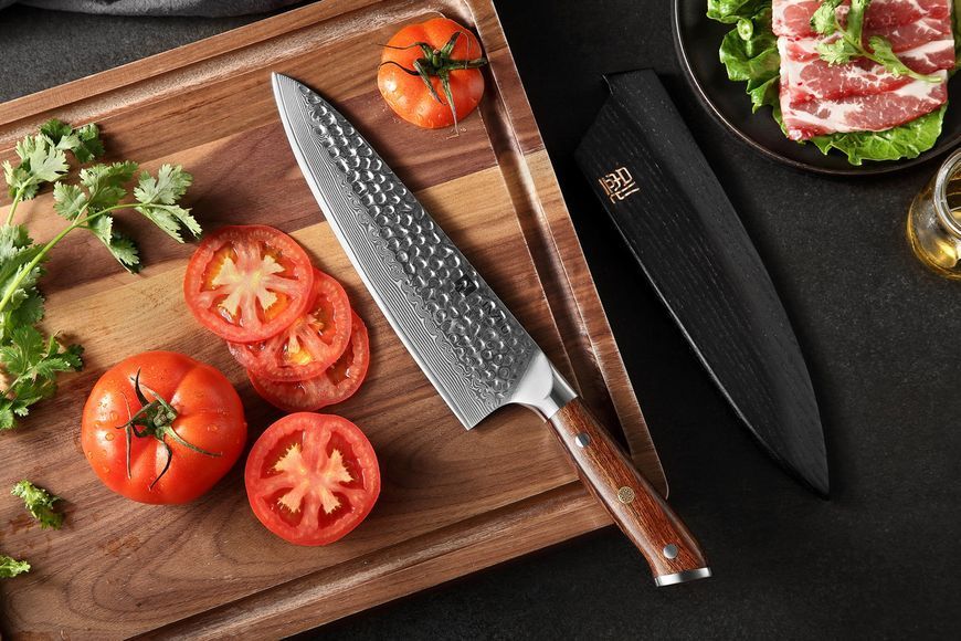 Деревянный Магнитный Чехол Сая для Кухонного Шеф Ножа "ZHI" Чёрный SAYA-001-2 фото