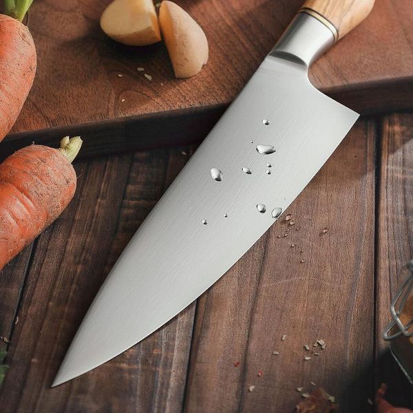 Кухонный Шеф Нож из Нержавеющей стали серии "MASTER" Оливковое Дерево HEZHEN B30S-001 фото